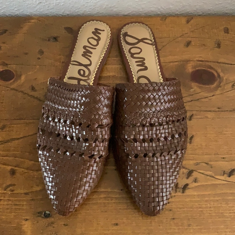 COPY - Sam Edelman Natalya Brown Woven Mules